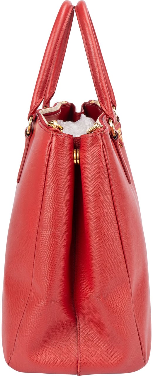 Prada Prada Red Saffiano Leather Galleria Handbag Rood