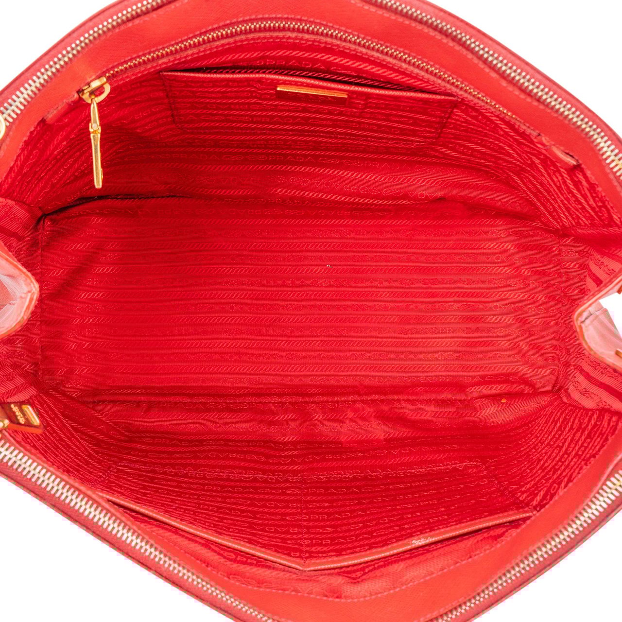 Prada Prada Red Saffiano Leather Galleria Handbag Rood