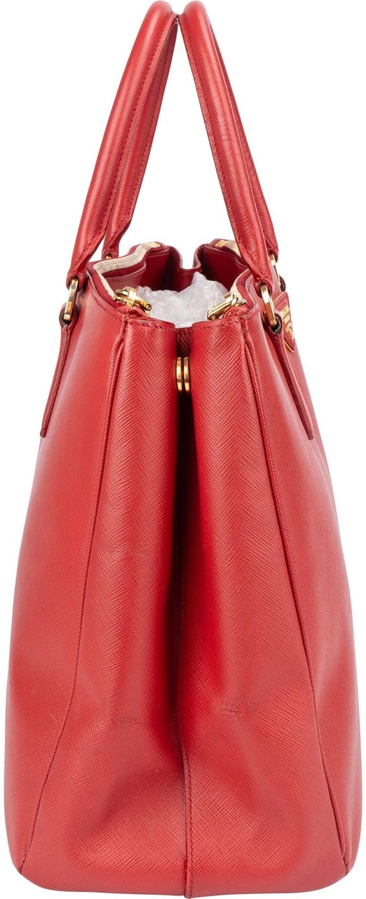 Prada Prada Red Saffiano Leather Galleria Handbag Rood