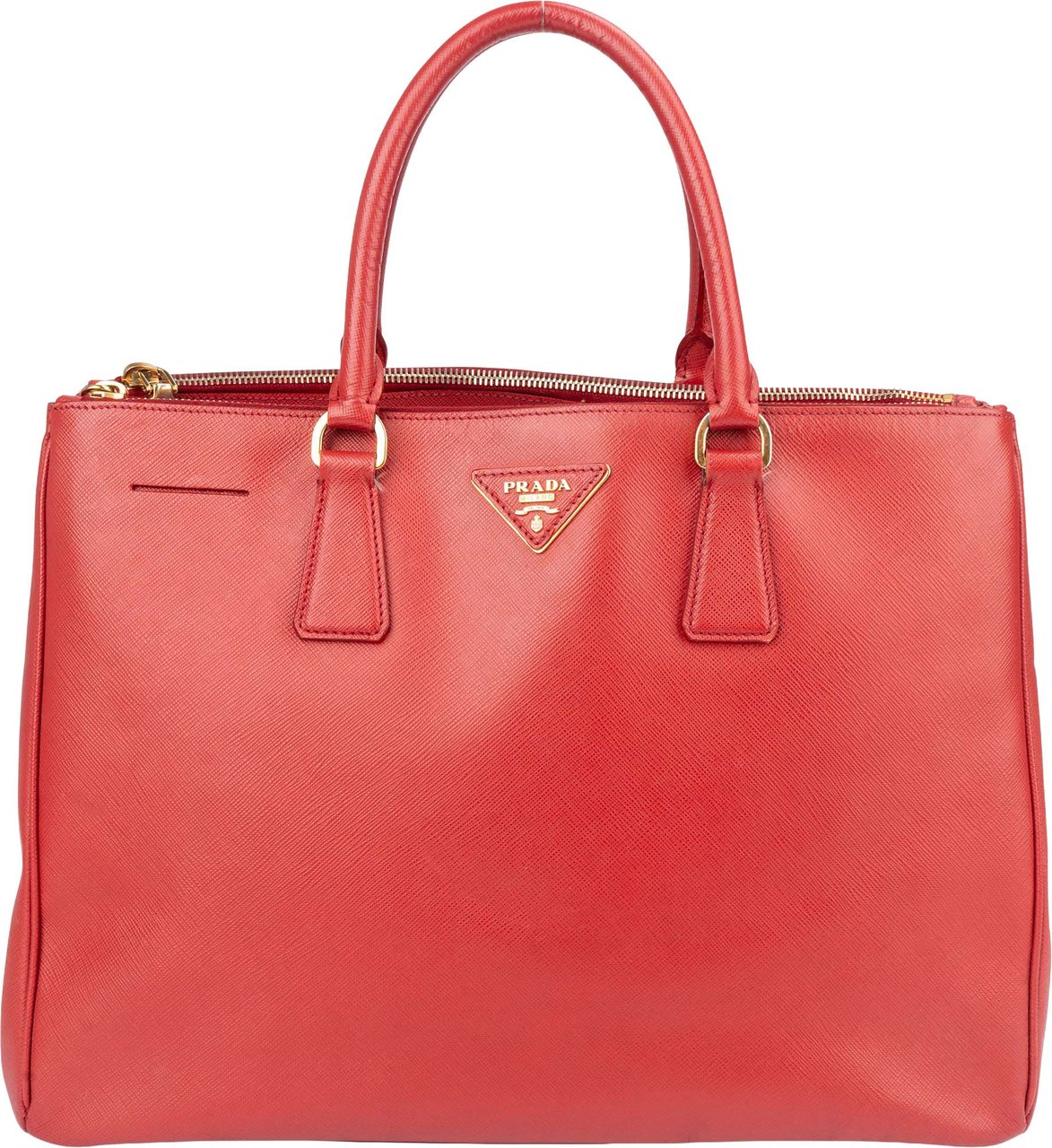 Prada Prada Red Saffiano Leather Galleria Handbag Rood