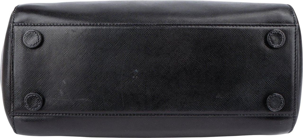 Prada Prada Black Saffiano Leather Handbag Zwart