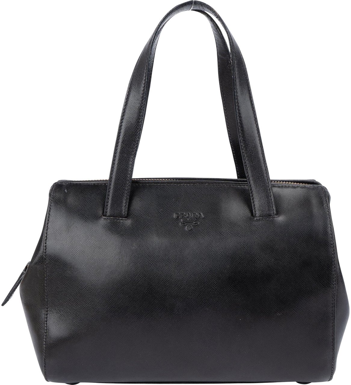 Prada Prada Black Saffiano Leather Handbag Zwart
