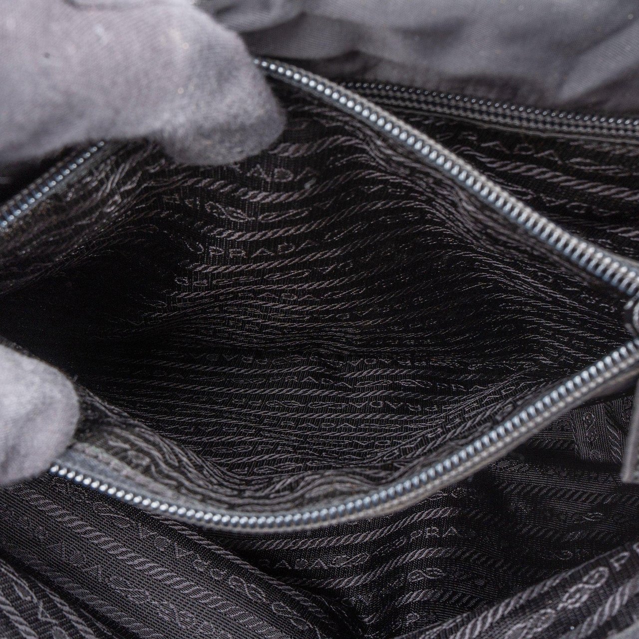 Prada Prada Black Nylon Triangle Handbag Zwart