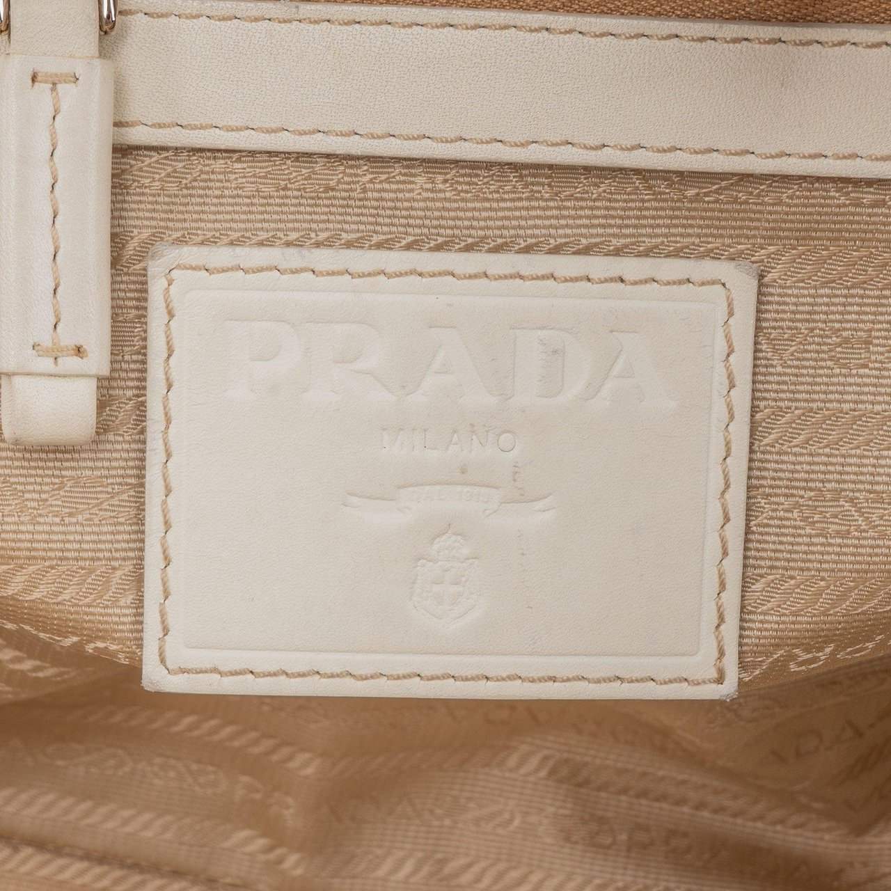 Prada Prada Jacquard Monogram Handbag Bruin