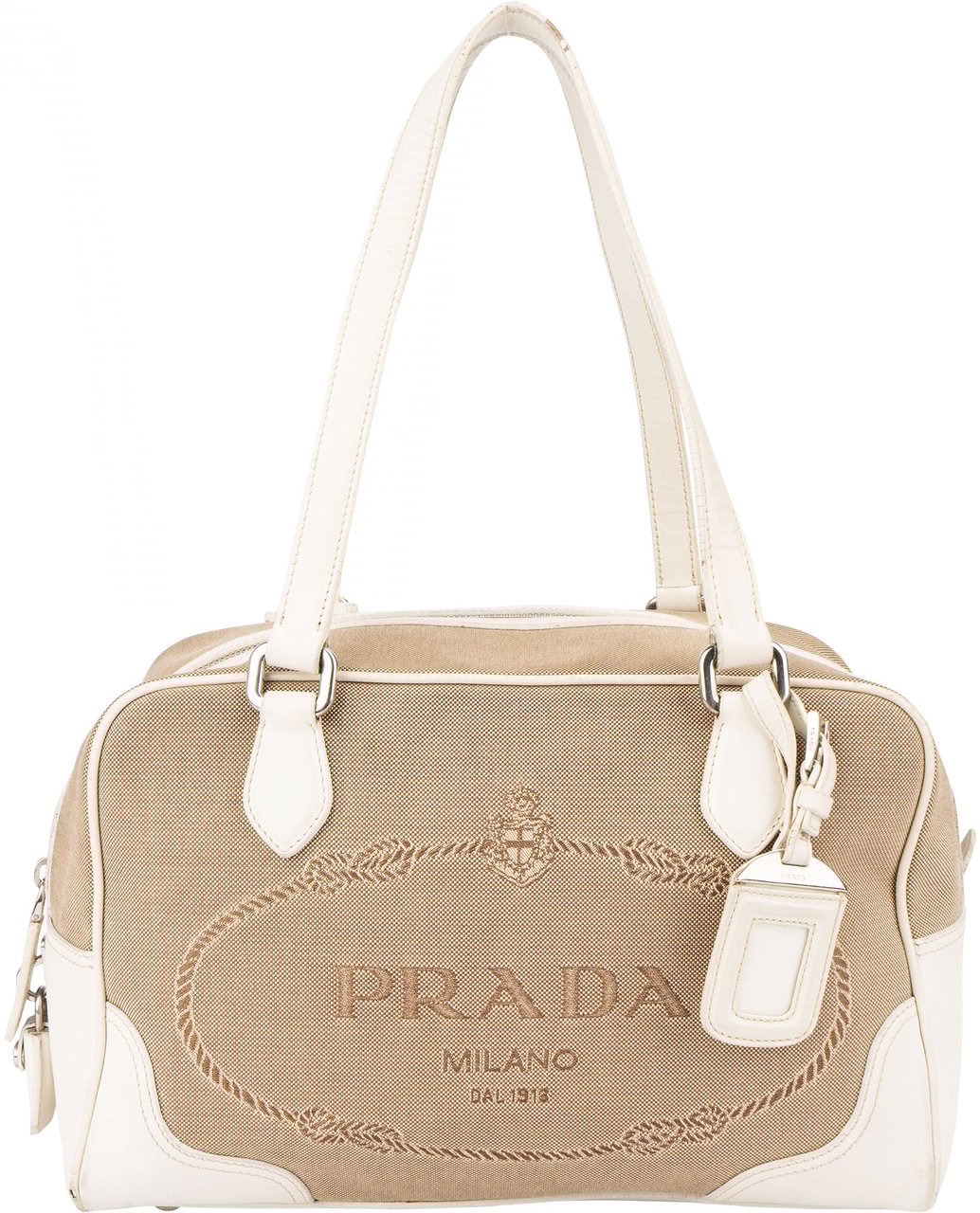 Prada Prada Jacquard Monogram Handbag Bruin