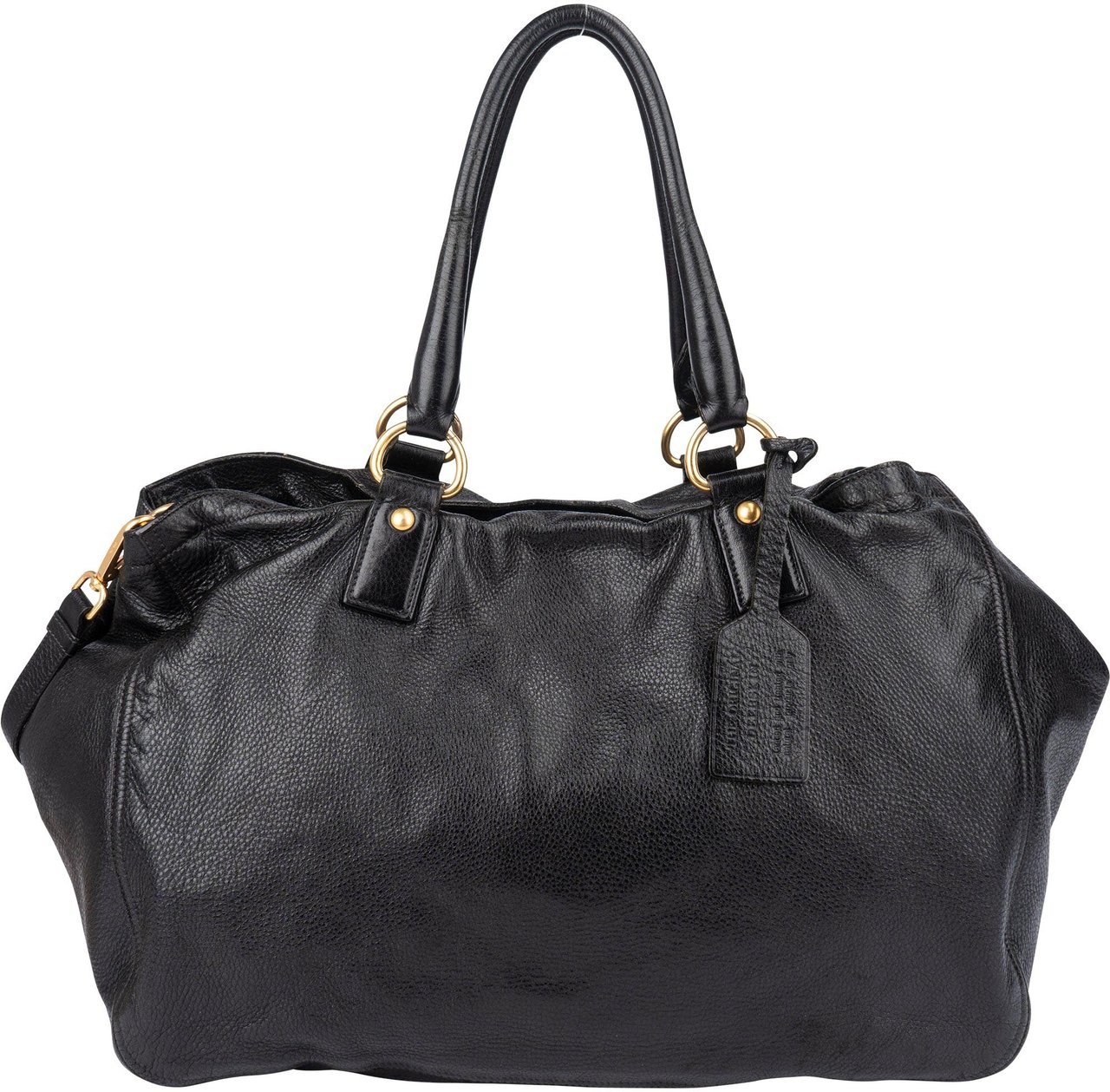 Prada Prada Black Deerskin City Handbag Zwart