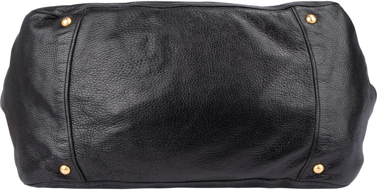 Prada Prada Black Deerskin City Handbag Zwart