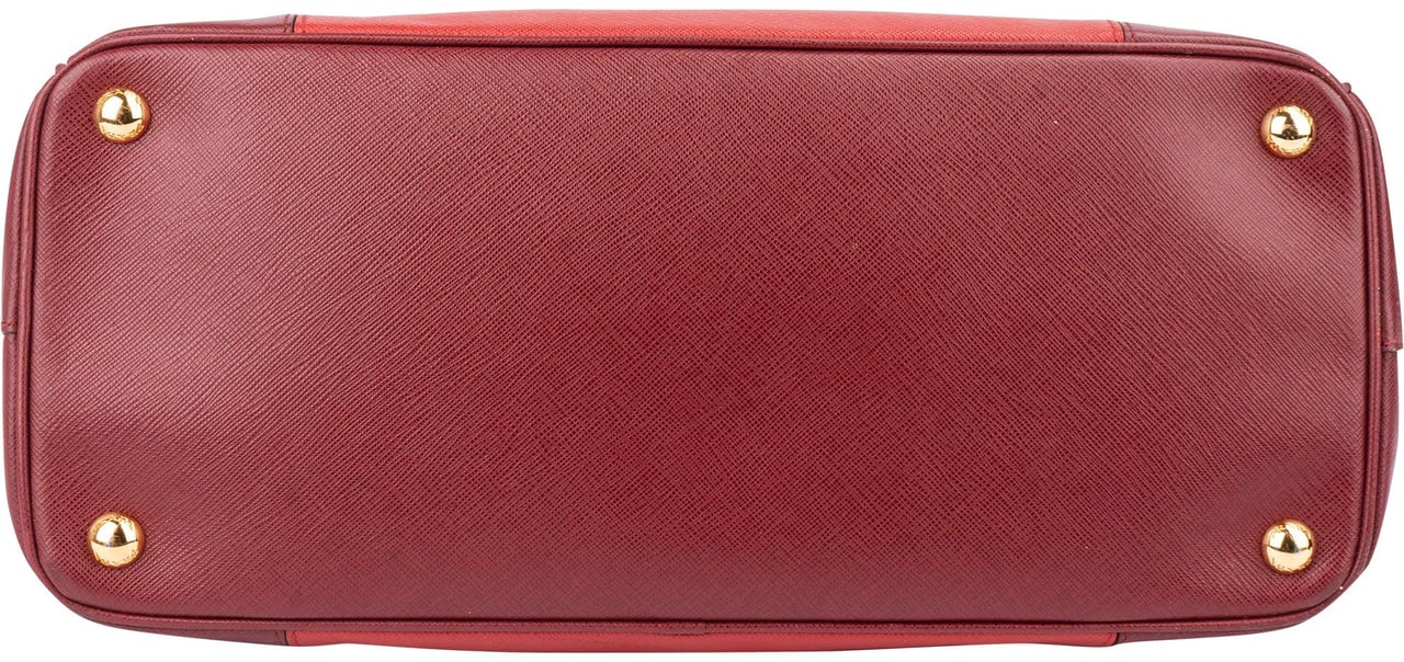 Prada Prada Bicolor Saffiano Leather Galleria Handbag Rood