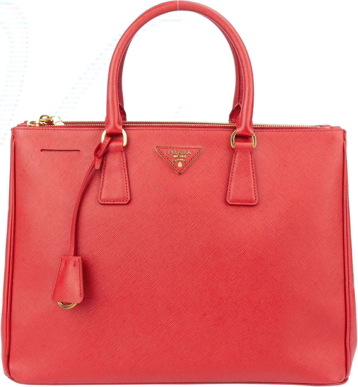 Prada Prada Red Saffiano Leather Galleria Handbag Rood