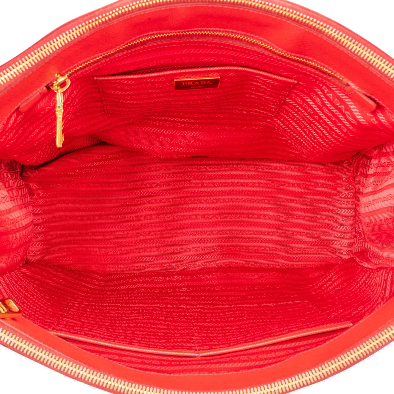 Prada Prada Red Saffiano Leather Galleria Handbag Rood