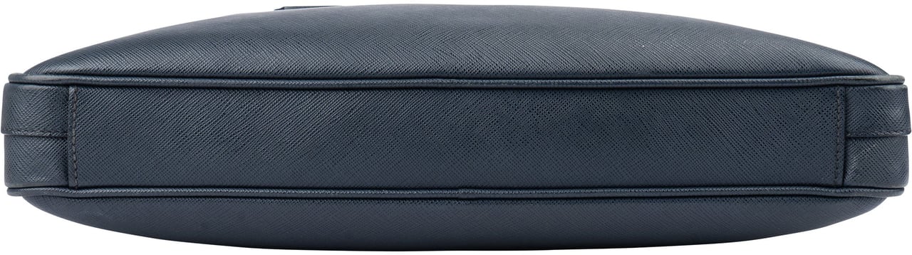 Prada Blue Saffiano Leather Business Handbag Blauw