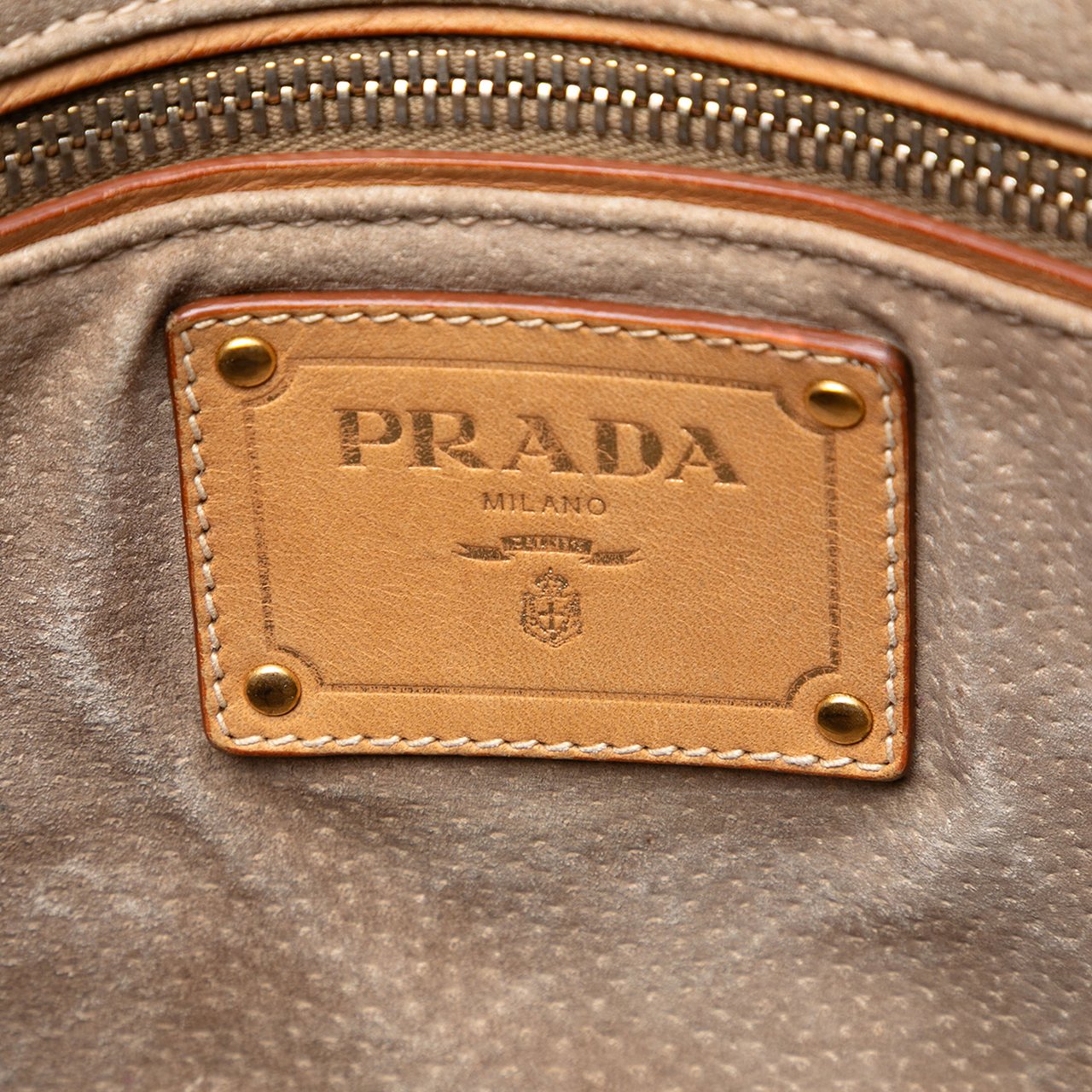 Prada Canvas Canapa Righe Striped Satchel Groen