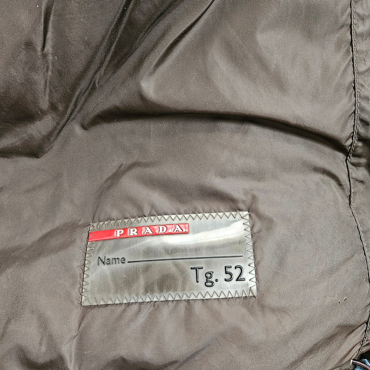 Prada Prada Brown Triangle Puffer Jacket (L) Divers
