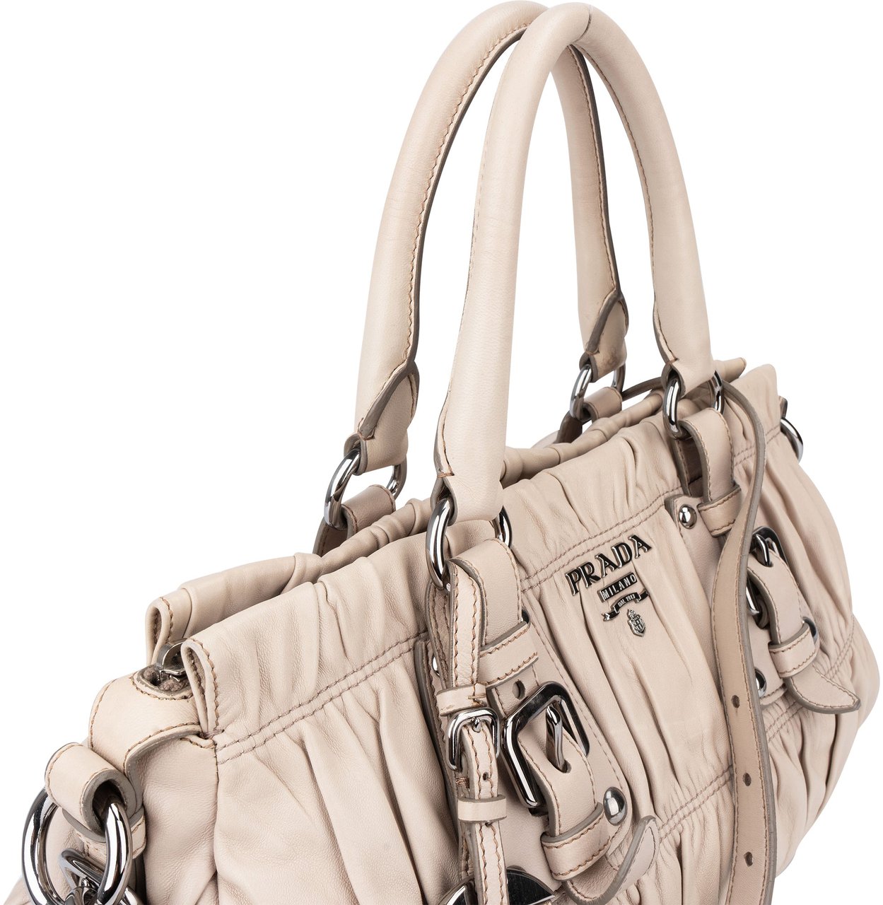 Prada Prada Quilted Leather City Handbag Wit