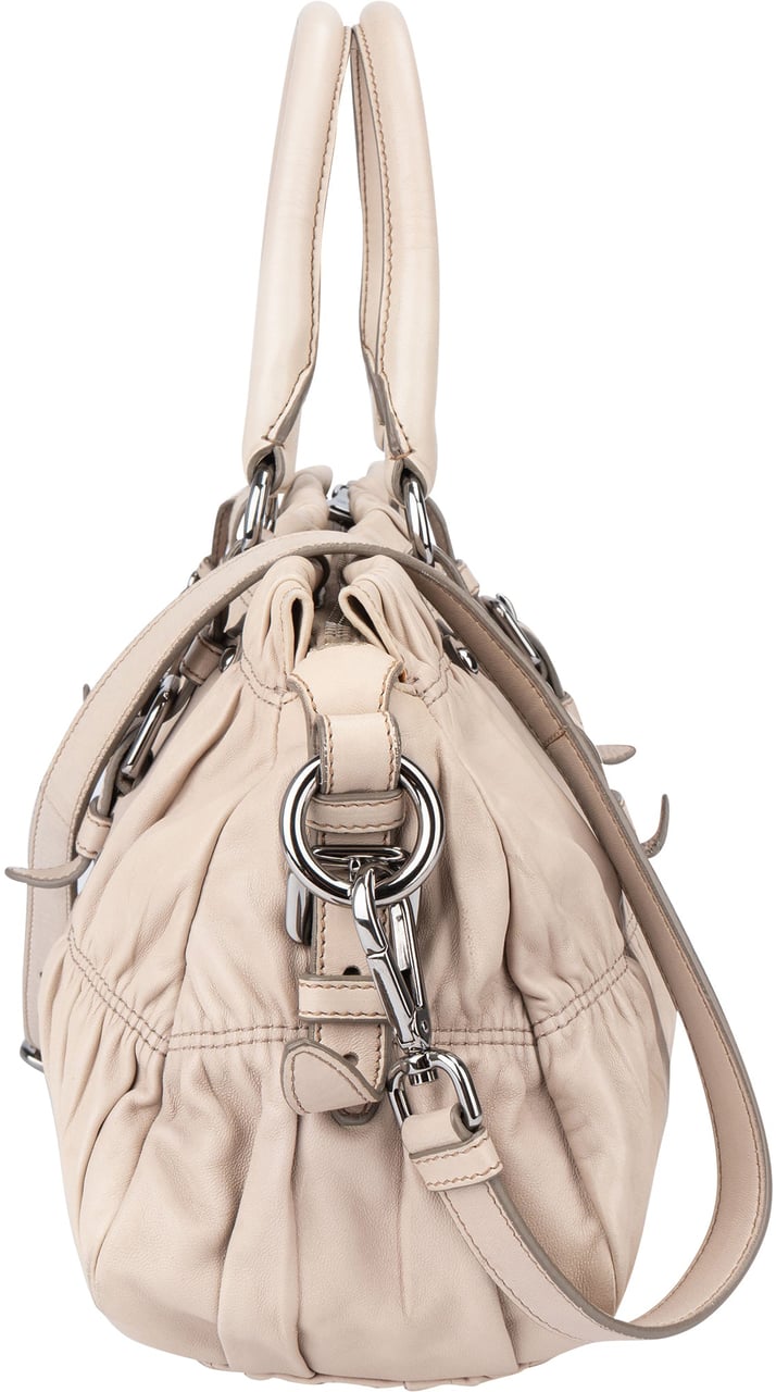 Prada Prada Quilted Leather City Handbag Wit