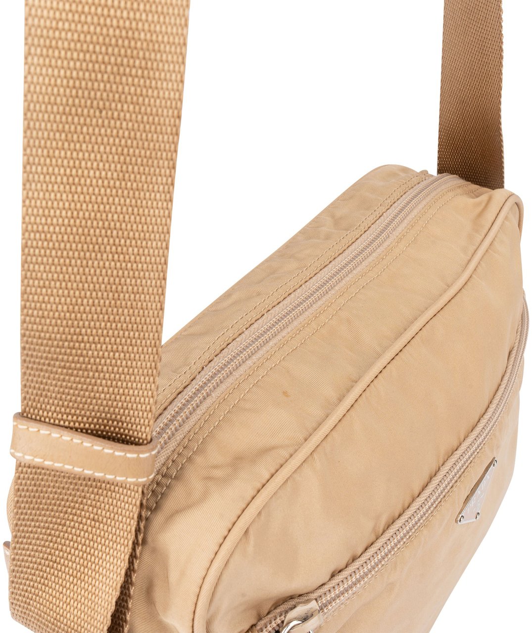 Prada Prada Beige Nylon Triangle Crossbody Bag Beige