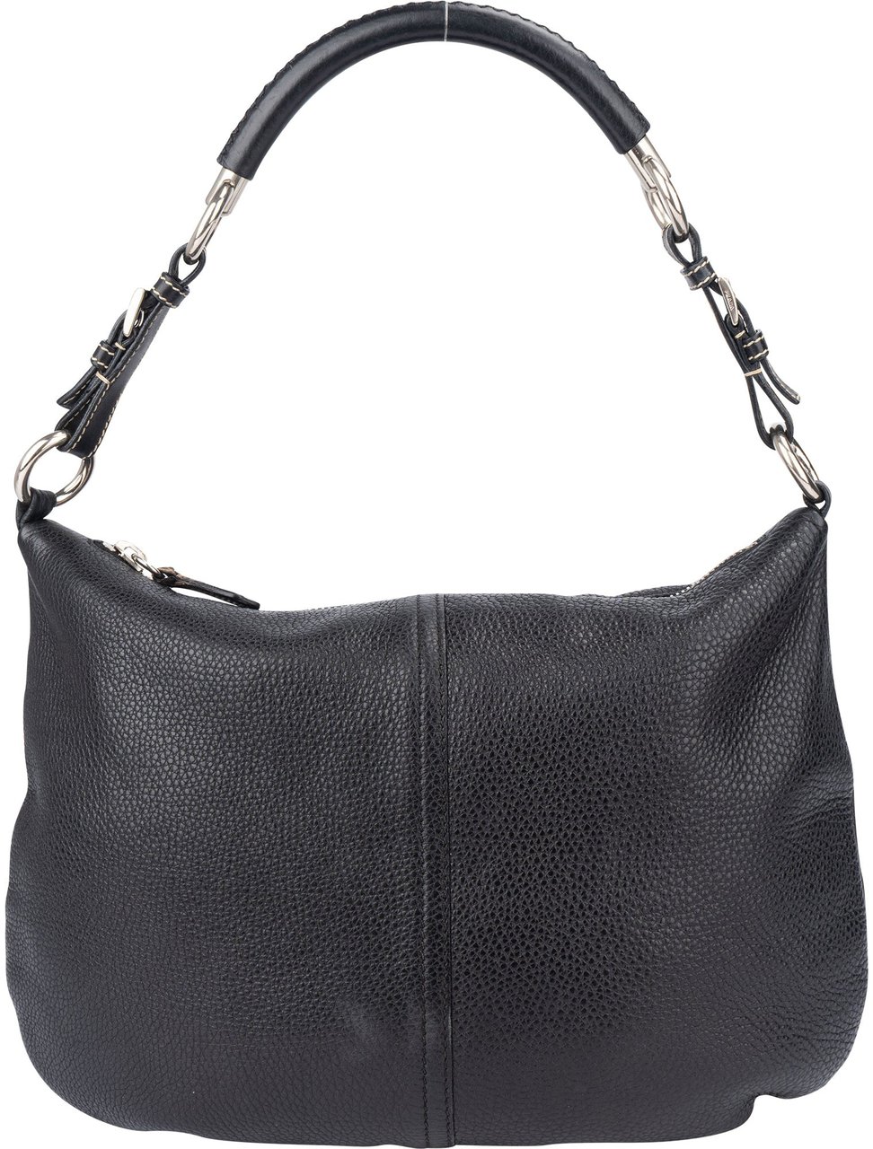 Prada Prada Calfskin Triangle Hobo Bag Zwart