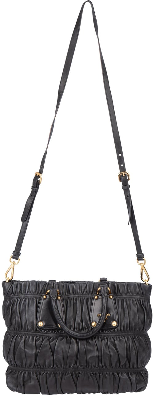 Prada Prada Quilted Leather City Handbag Zwart