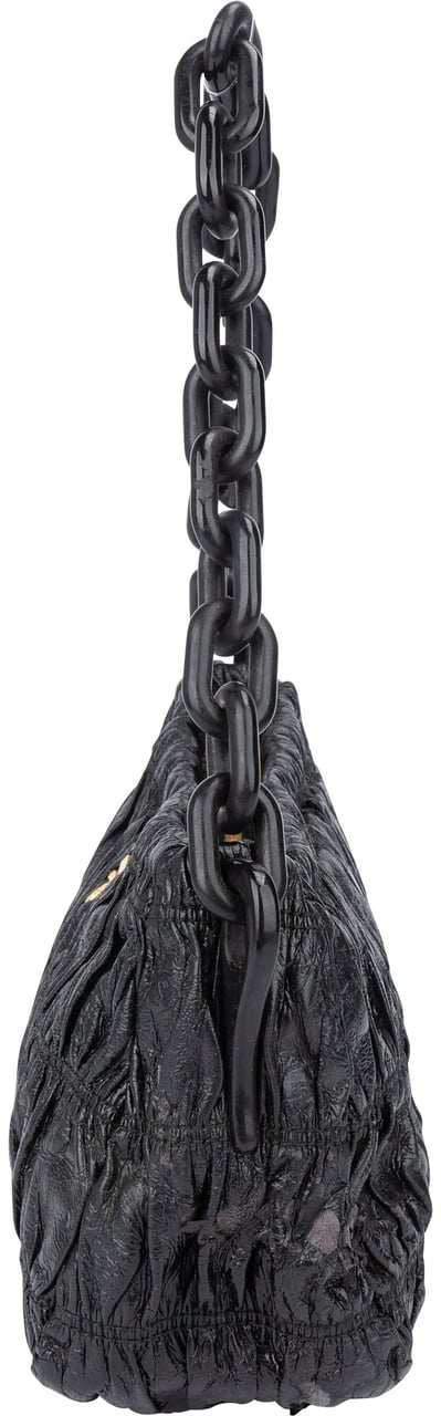 Prada Prada Quilted Patent Leather Shoulder Bag Zwart