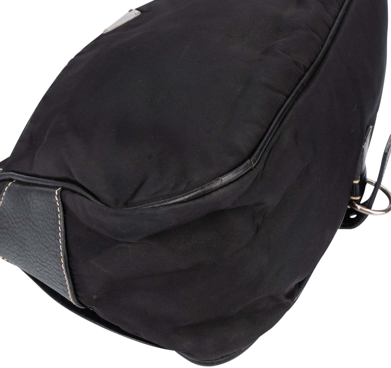 Prada Black Nylon Triangle Handbag Zwart