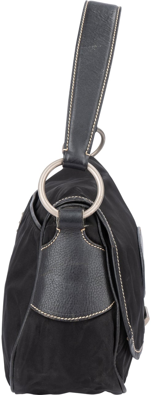 Prada Prada Black Nylon Triangle Handbag Zwart