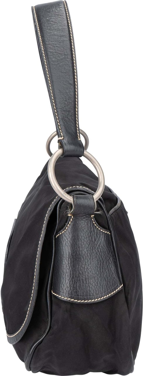 Prada Black Nylon Triangle Handbag Zwart