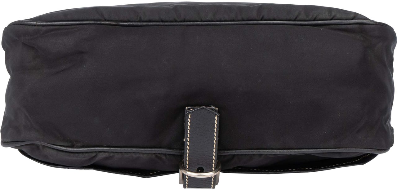 Prada Black Nylon Triangle Handbag Zwart