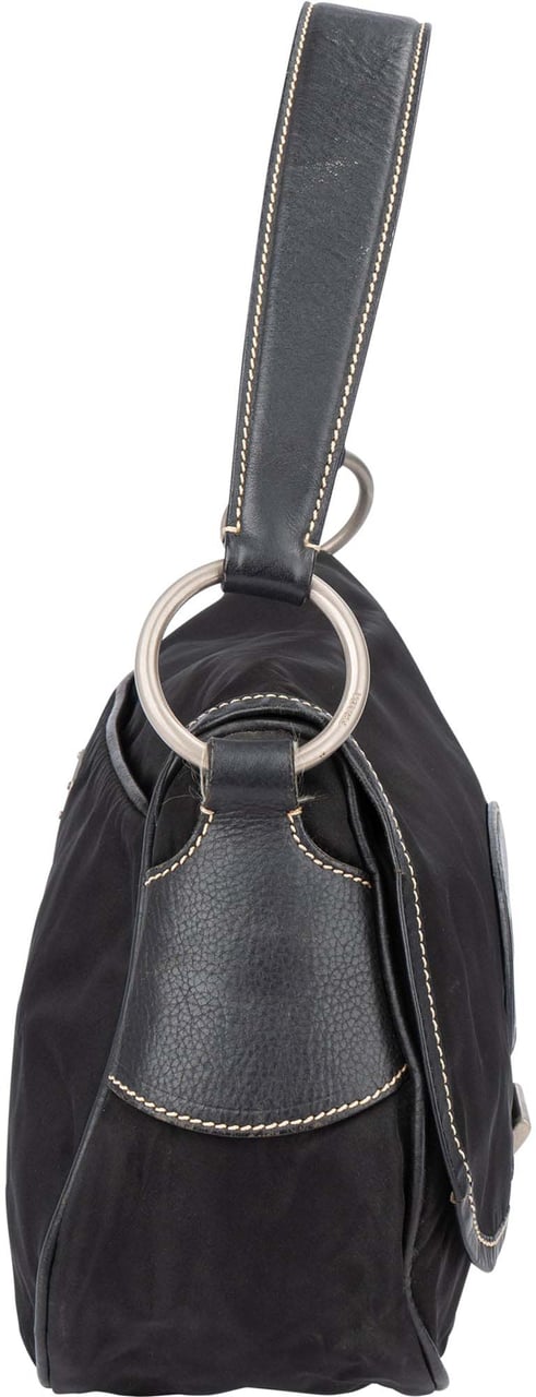Prada Black Nylon Triangle Handbag Zwart