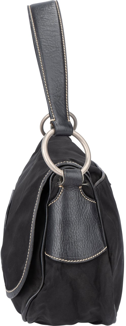 Prada Prada Black Nylon Triangle Handbag Zwart