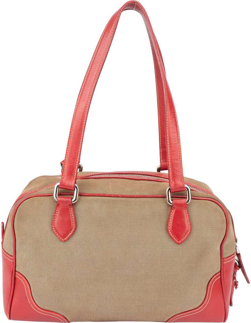 Prada Jacquard Monogram Handbag Beige