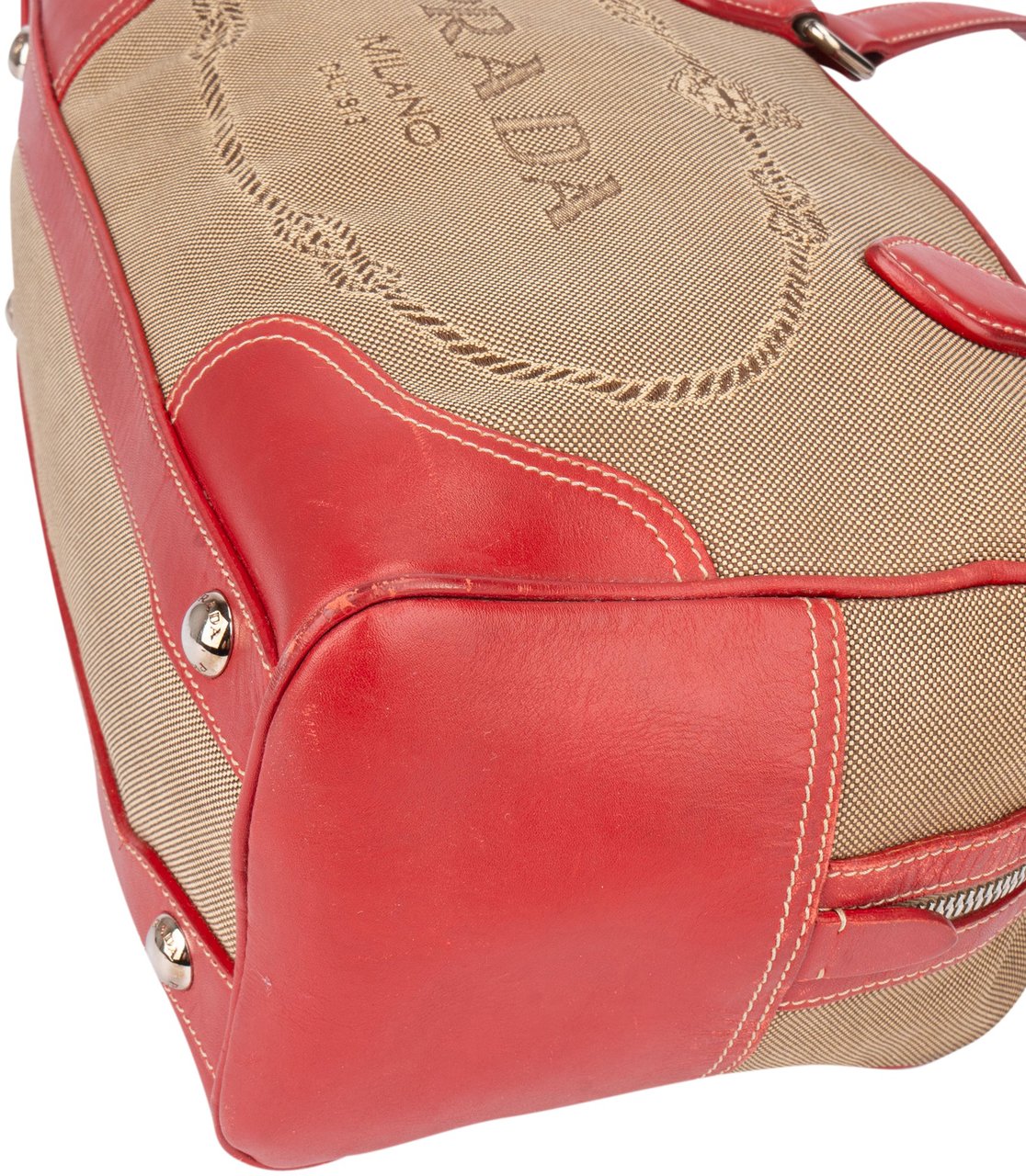 Prada Prada Jacquaurd Monogram Handbag Beige