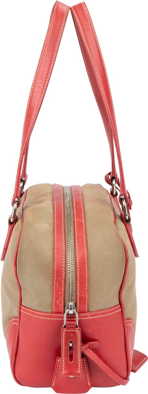 Prada Jacquard Monogram Handbag Beige
