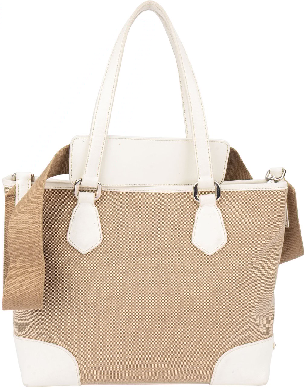 Prada Prada Jacquard Monogram Handbag Bruin