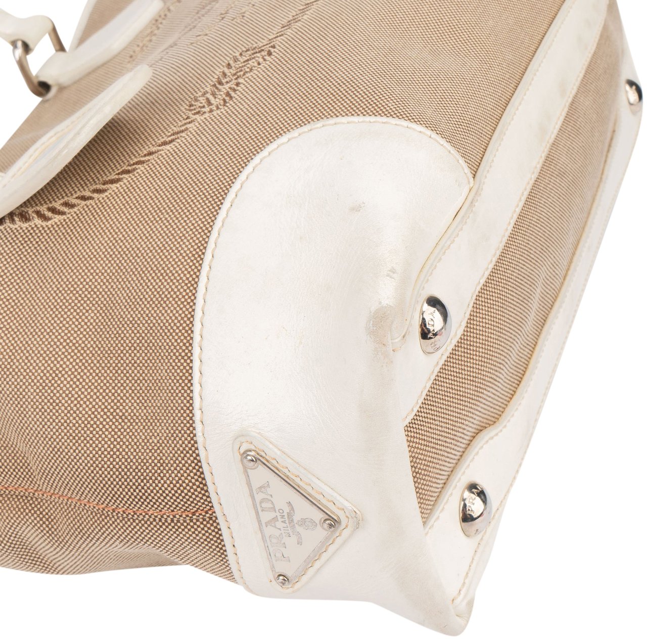 Prada Prada Jacquard Monogram Handbag Bruin