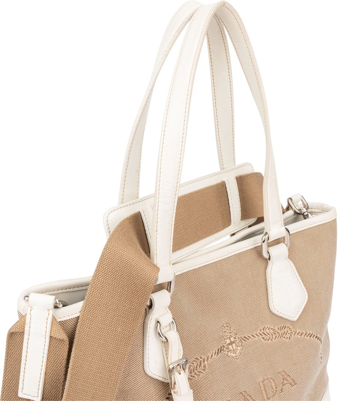 Prada Prada Jacquard Monogram Handbag Bruin