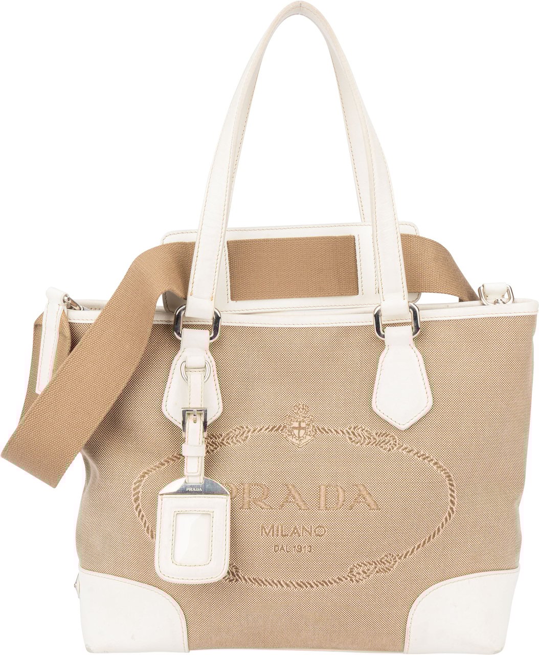 Prada Prada Jacquard Monogram Handbag Bruin