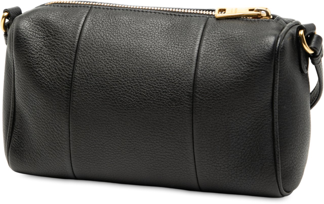 Prada Mini Vitello Phenix Crossbody Zwart