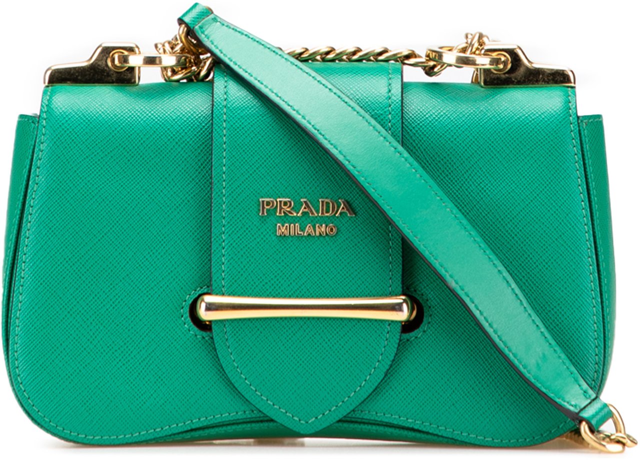 Prada Saffiano Sidonie Crossbody Groen
