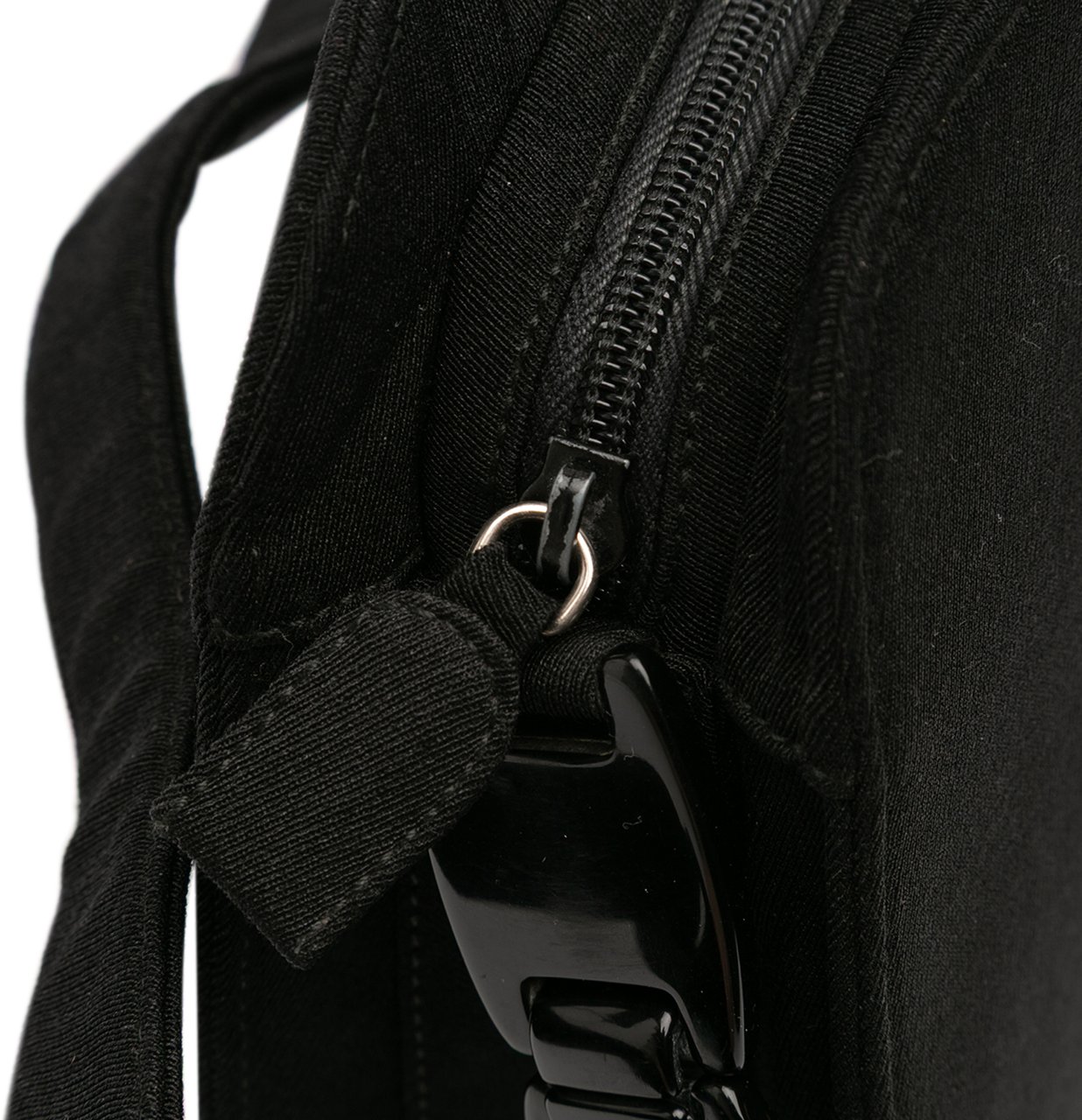 Prada Jersey Resin Chain Shoulder Bag Zwart