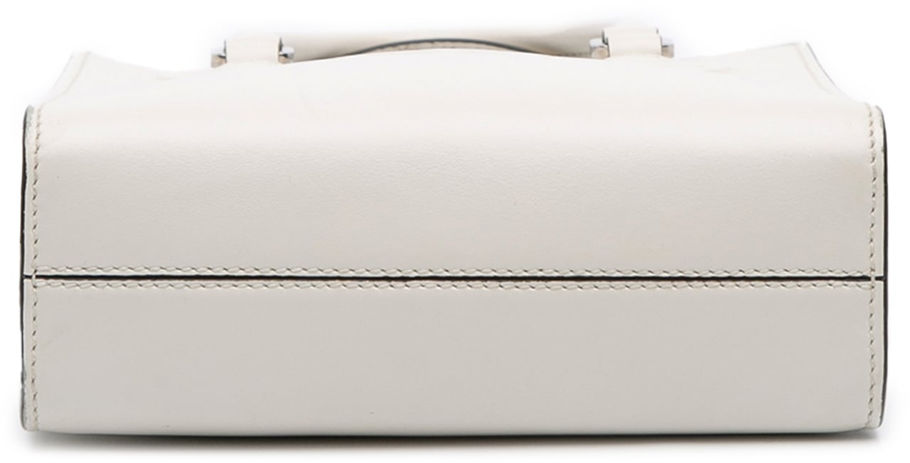 Prada Mini Soft Calf Logo Drill Satchel Wit