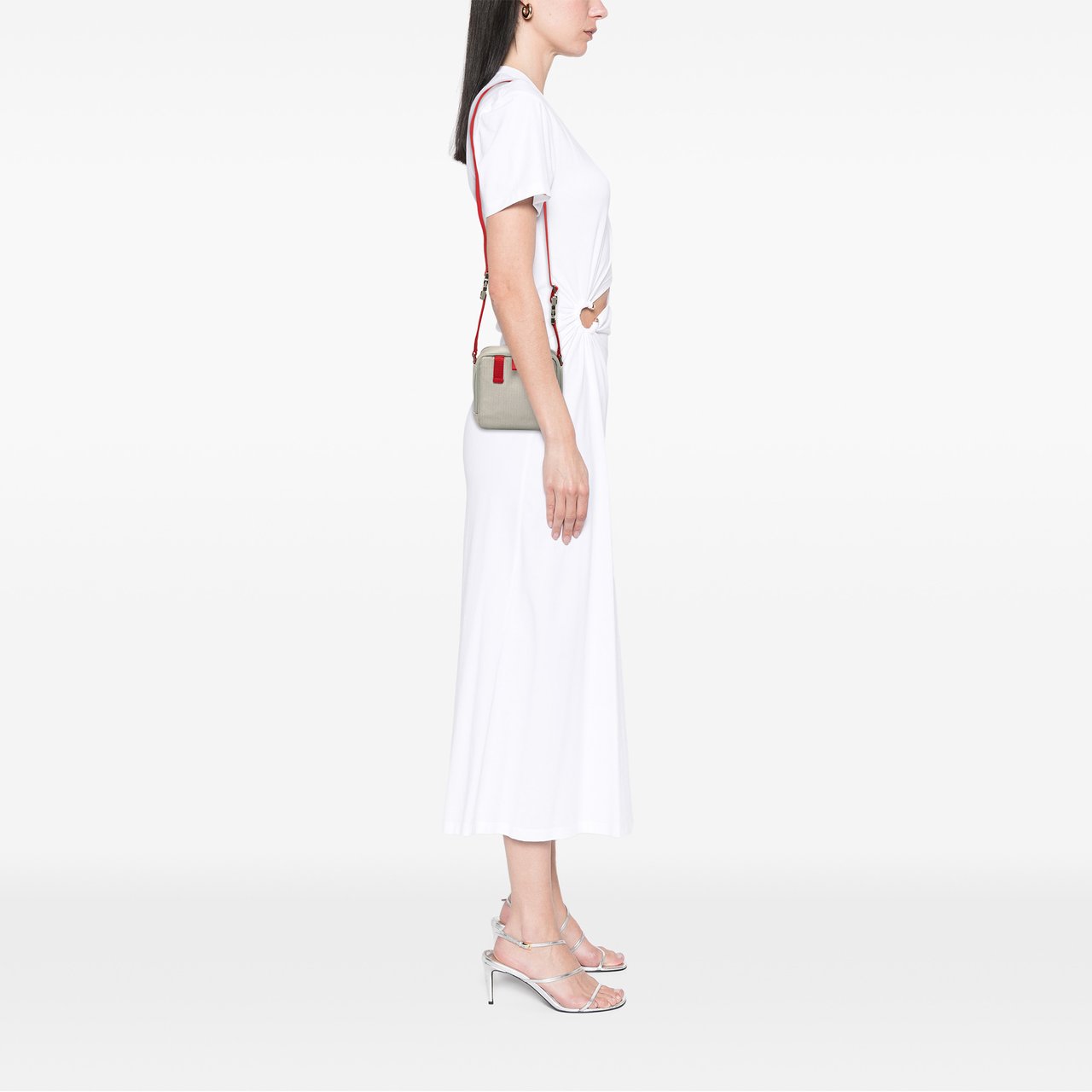 Prada Luna Rossa Polyester Crossbody Grijs