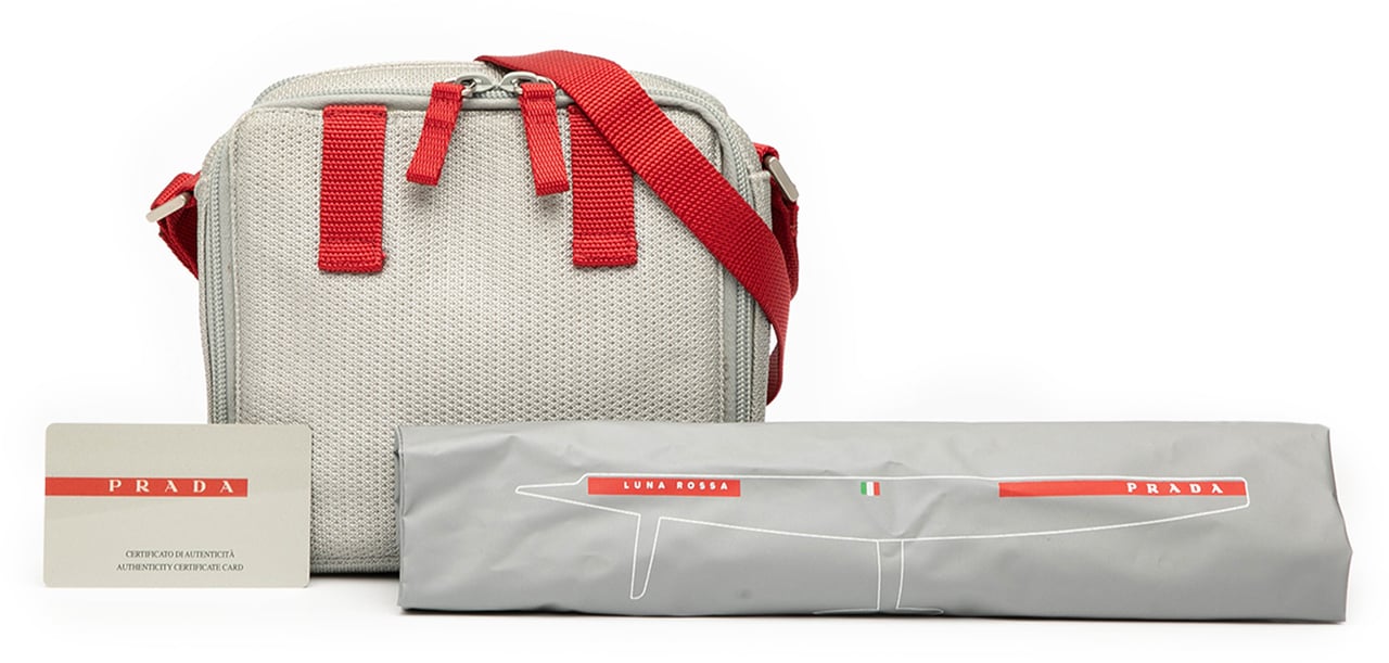 Prada Luna Rossa Polyester Crossbody Grijs