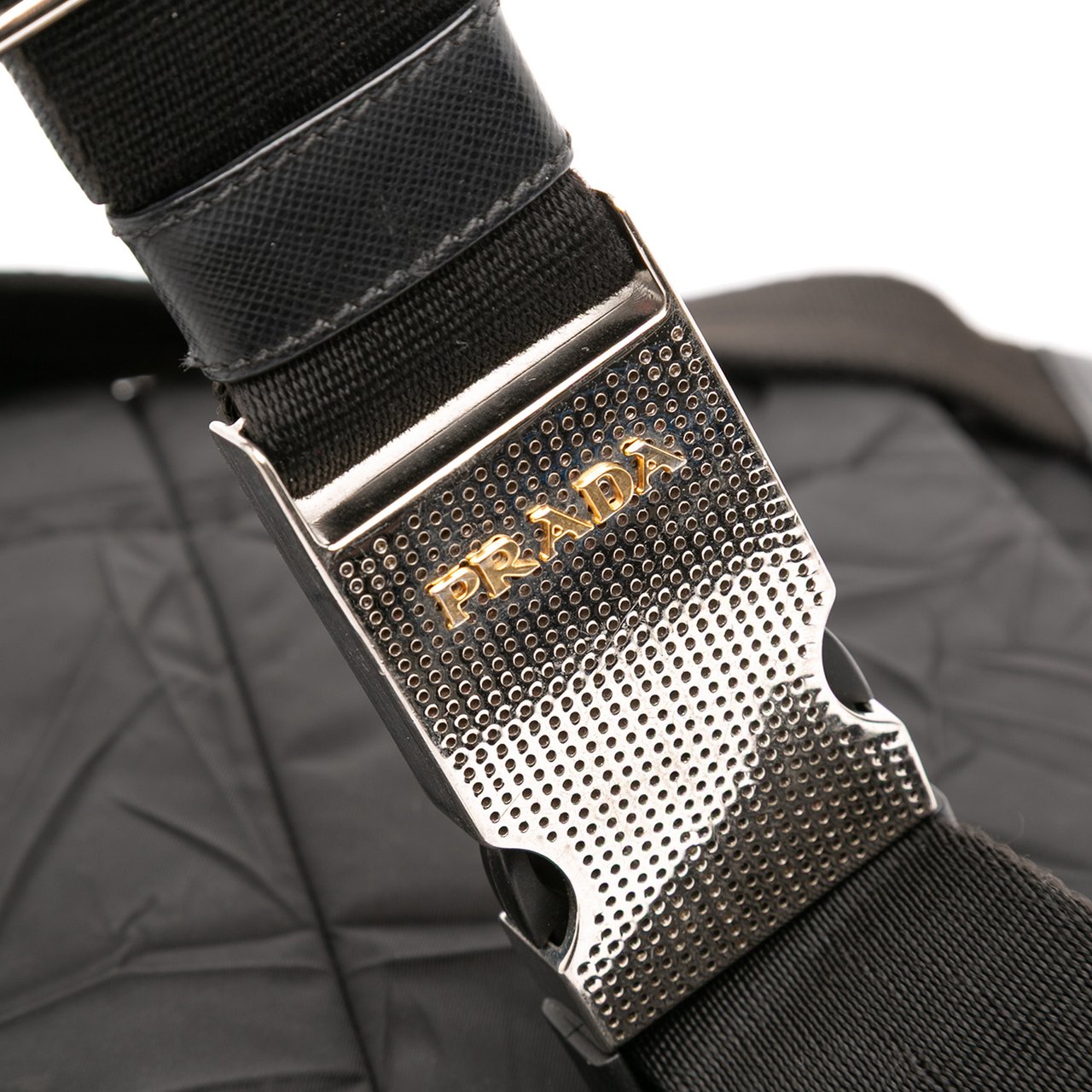 Prada Quilted Tessuto Crossbody Zwart