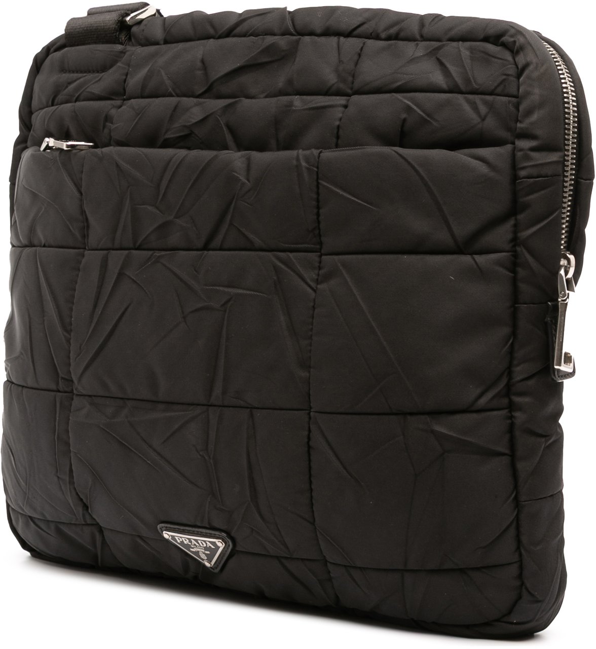 Prada Quilted Tessuto Crossbody Zwart