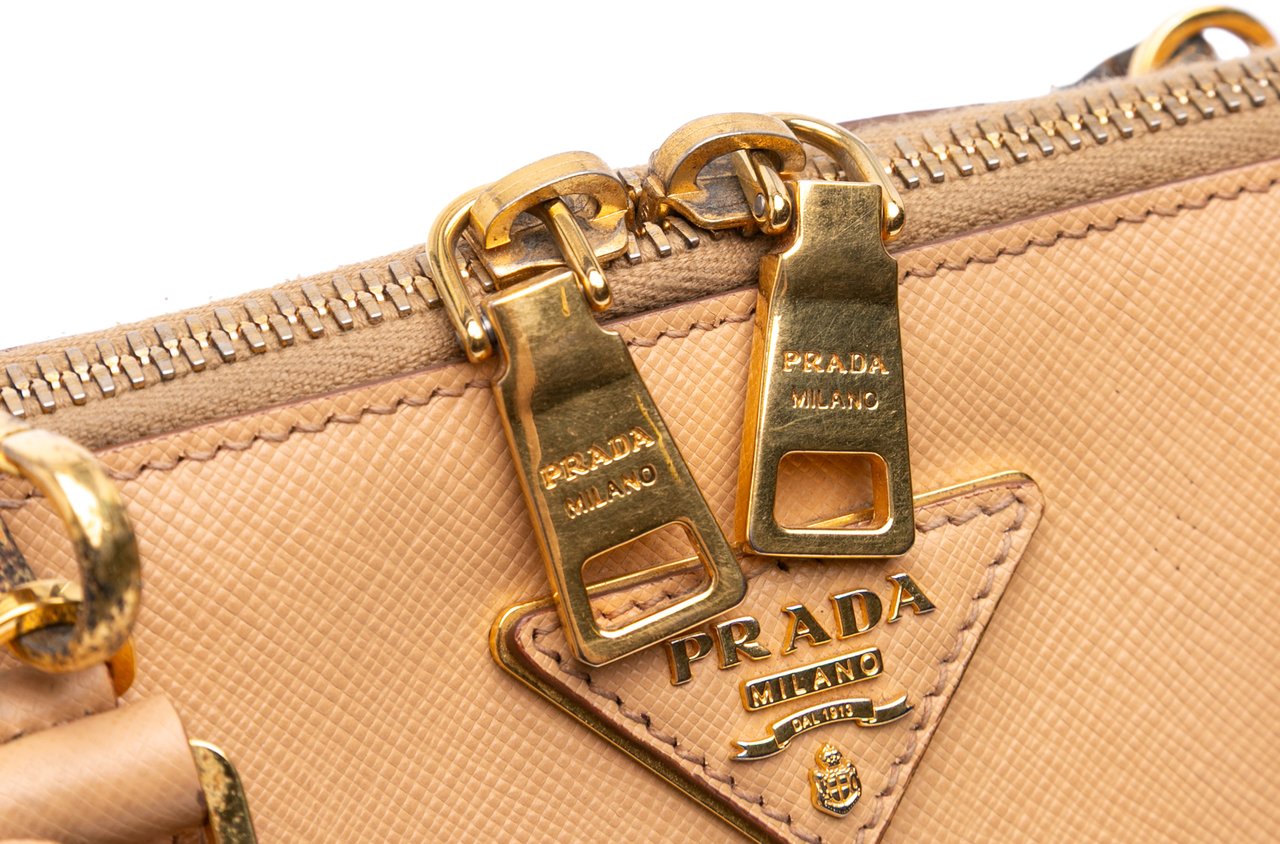 Prada Medium Saffiano Lux Promenade Satchel Bruin
