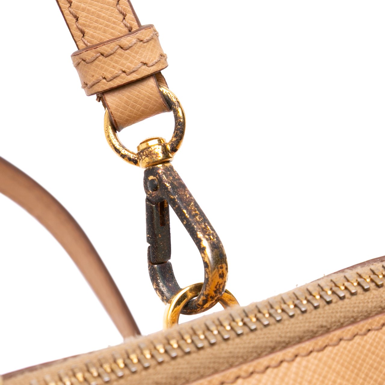Prada Medium Saffiano Lux Promenade Satchel Bruin
