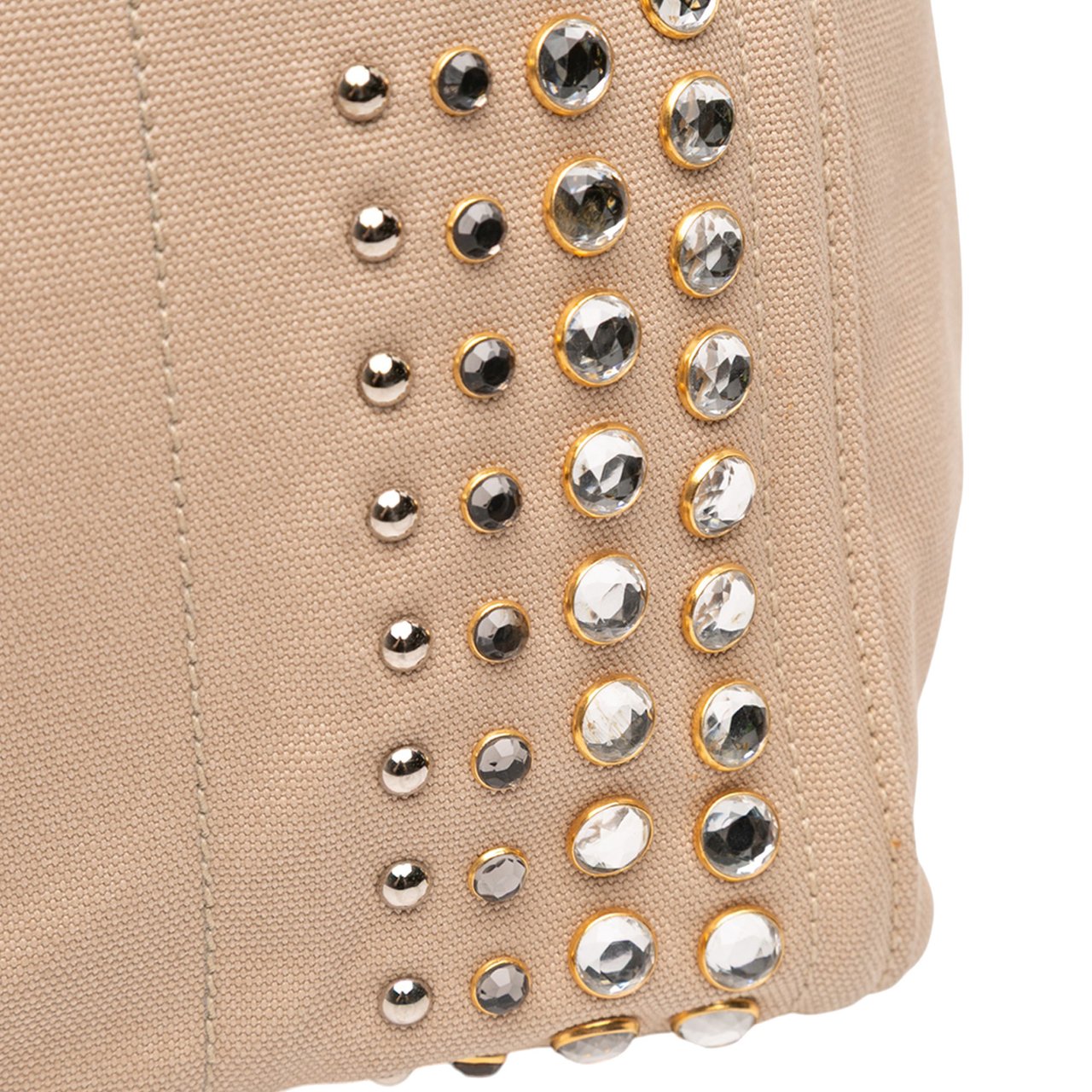 Prada Large Canvas Canapa Bijoux Satchel Bruin
