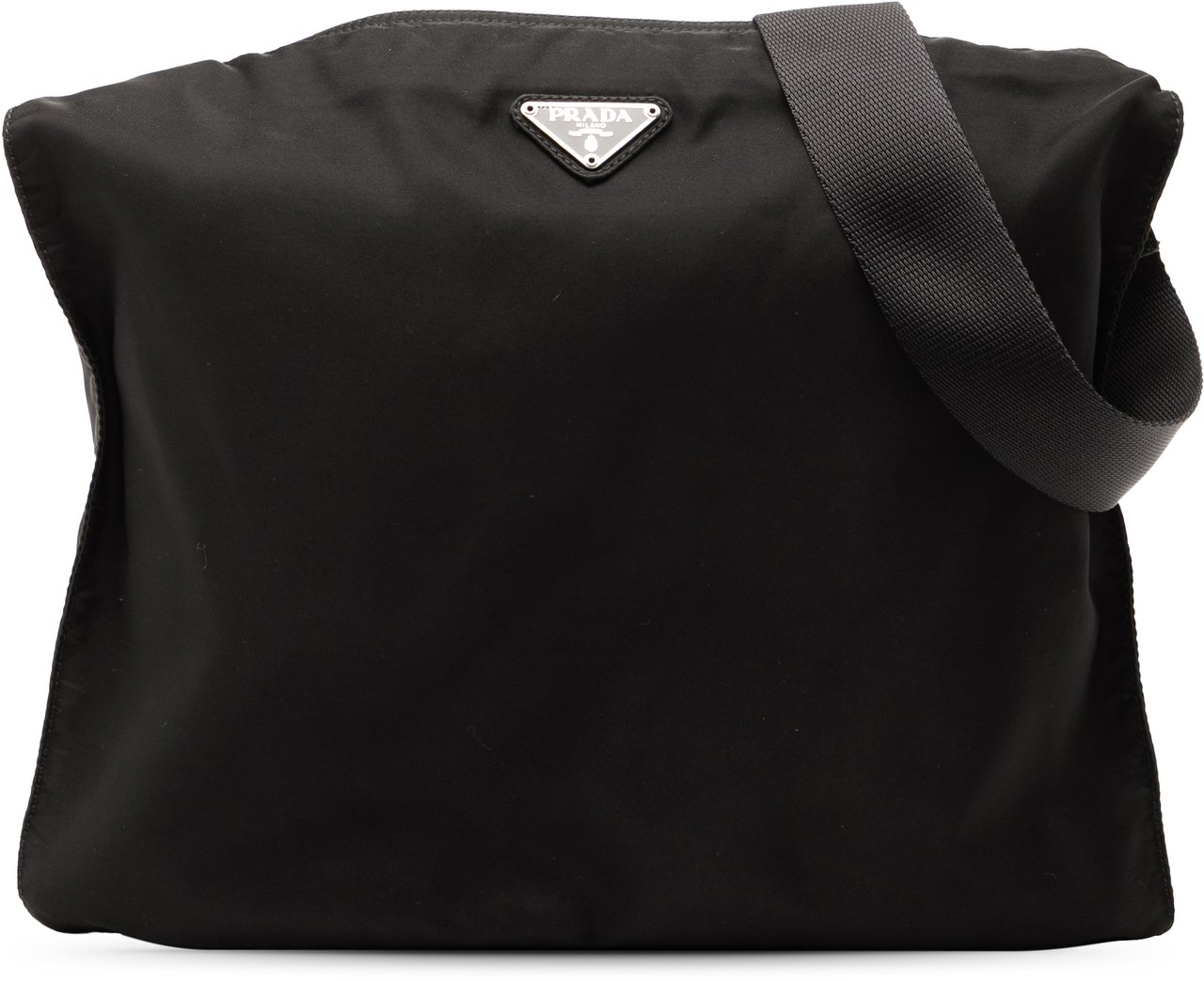 Prada Tessuto Zip Top Crossbody Zwart