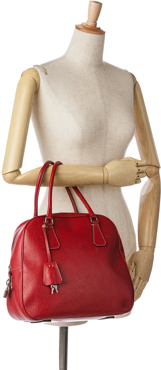 Prada Cinghiale Bauletto Handbag Rood