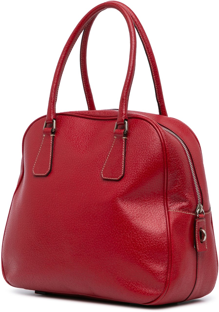 Prada Cinghiale Bauletto Handbag Rood
